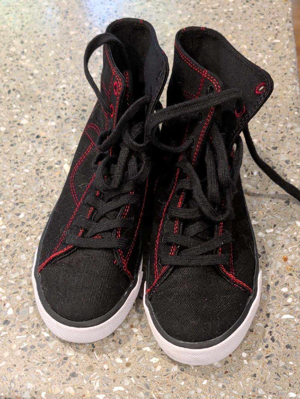 Pastry Black Sneakers with Red Accent Stitching-Dance Shoes